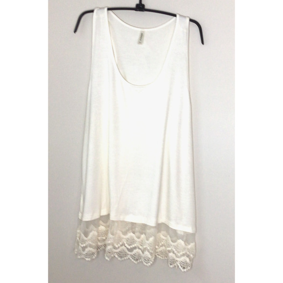 Emerald Ivory Racer Back Lace on Hem Underslip or Undershirt Size 1X - Picture 1 of 6